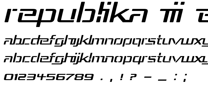 Republika III Exp Italic font